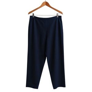 Eileen Fisher Plus Black Stretch Elastic Waist Jersey Knit Straight Pant 1X